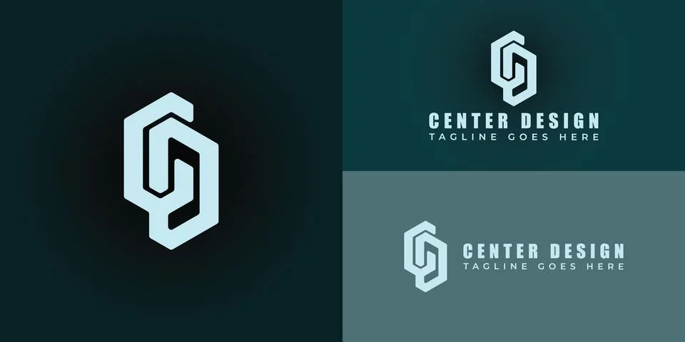 Abstract initial letter CD or DC logo in soft blue color Stock Illustration