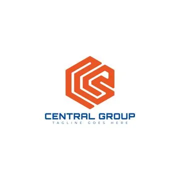 Abstract initial letter CG or GC logo in orange color isolated in white Stock Illustration