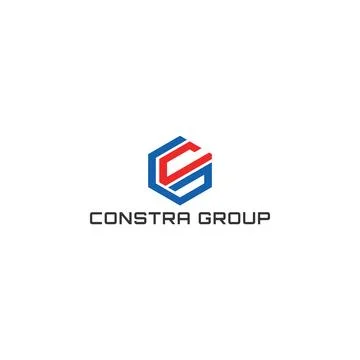 Abstract initial letter CG or GC logo in red-blue color isolated in white Stock Illustration