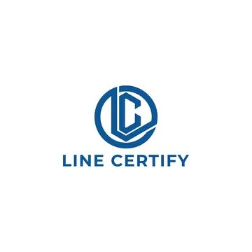 Abstract initial letter CL or LC logo in blue color isolated in white background Stock Illustration