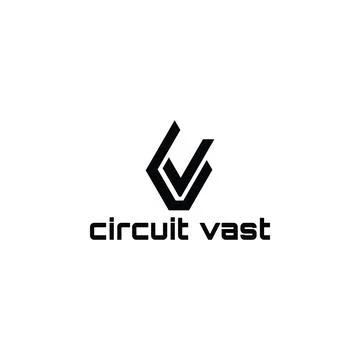 Abstract initial letter CV or VC logo in black color isolated in white Stock Illustration