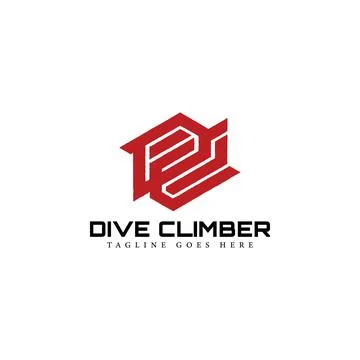 Abstract initial letter DC or CD logo in red color isolated in white background Stock Illustration