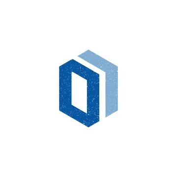 Abstract initial letter DI logo in blue color isolated in white background Stock Illustration