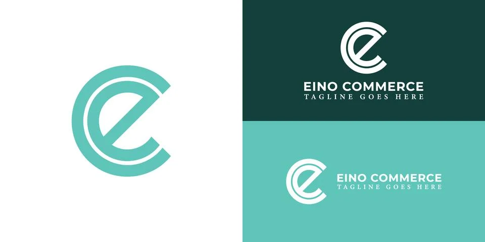 Abstract initial letter EC or CE logo in green color Stock Illustration