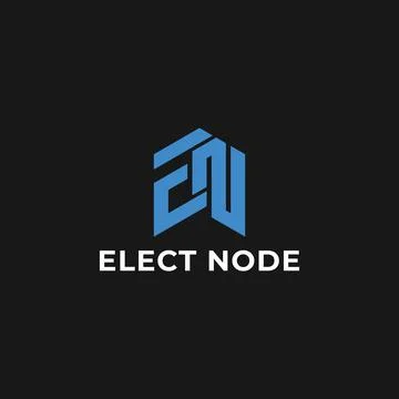 Abstract initial letter EN or NE logo in blue color isolated in black background Stock Illustration