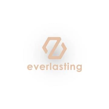 Abstract initial letter EZ or ZE logo in gold color isolated in white background Stock Illustration