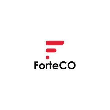 Abstract initial letter F log in red color isolated in white background Stock Illustration