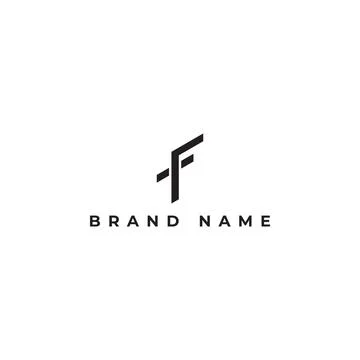 Abstract initial letter F or FF logo design vector graphic idea creative Stock Illustration