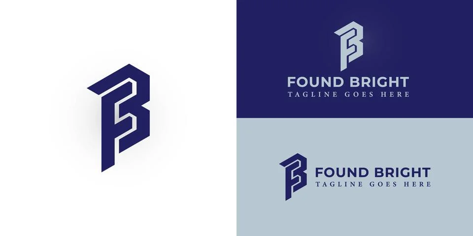 Abstract initial letter FB or BF logo in blue color Stock Illustration