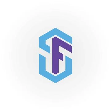 Abstract initial letter FS or SF logo in blue color isolated in white background Stock Illustration