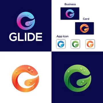 Abstract Initial Letter G and leaf Logo green color Stock Illustration