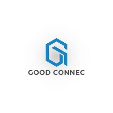 Abstract initial letter GC or CG logo in blue color isolated in white background Stock Illustration