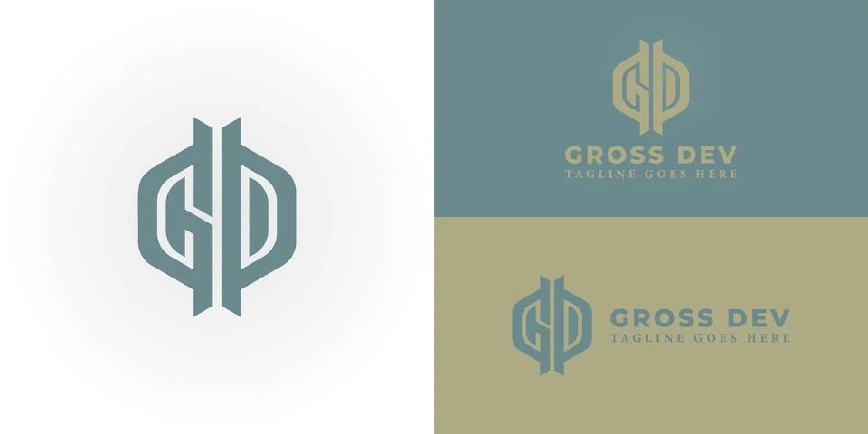 Abstract initial letter GD or DG logo in green color Stock Illustration