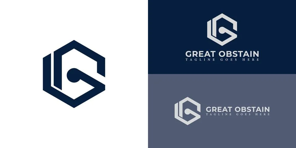 Abstract initial letter GO or OG logo in blue navy color Stock Illustration