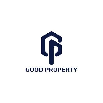 Abstract initial letter the GP or PG logo in blue color isolated on white Stock Illustration