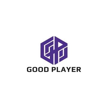 Abstract initial letter GP or PG logo in purple color isolated in white Stock Illustration