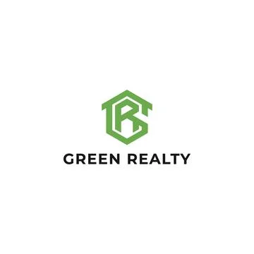 Abstract initial letter GR or RG logo in green color isolated in white Stock Illustration