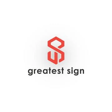 Abstract initial letter GS or SG logo in orange color isolated in white Stock Illustration