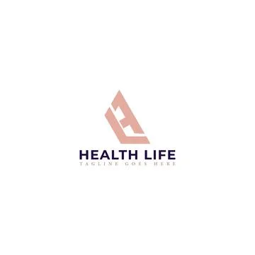 Abstract initial letter H and L in brown color isolated in white background Stock Illustration