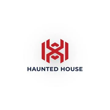 Abstract the initial letter H or HH in red color isolated on white background. Stock Illustration