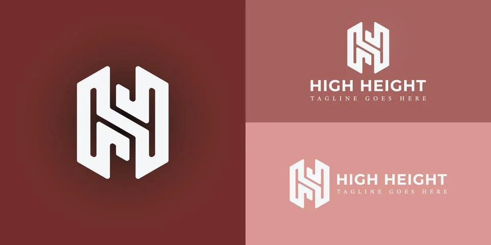 Abstract initial letter H or HH logo in white color isolated in red background. Stock Illustration