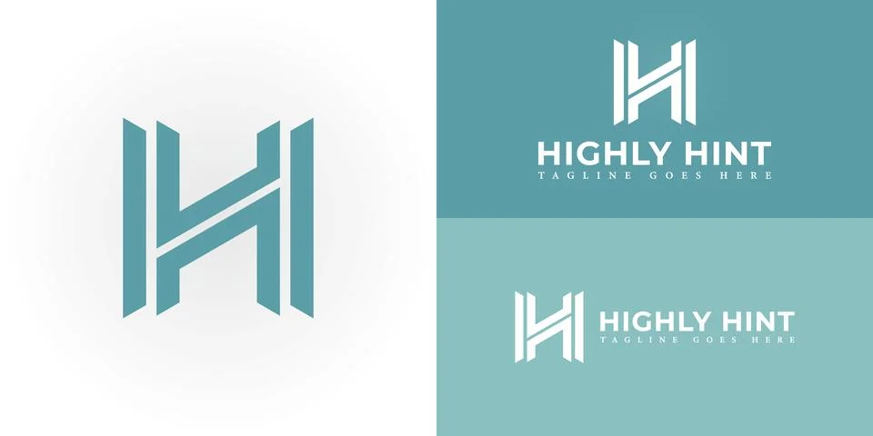 Abstract the initial letter H or HH in blue, isolated on a white background Stock Illustration