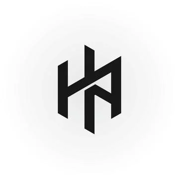 Abstract initial letter HA or AH logo in black color isolated in white Stock Illustration
