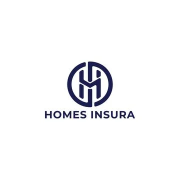 Abstract initial letter HI or IH logo in blue color isolated in white background Stock Illustration