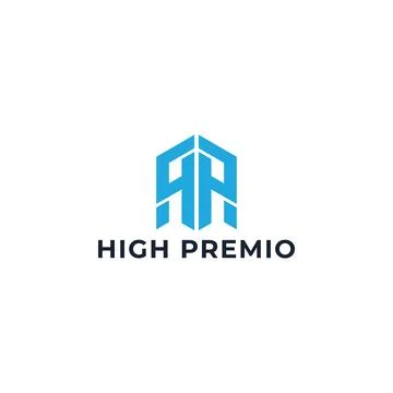 Abstract initial letter HP or PH logo in blue color isolated in white. Stock Illustration