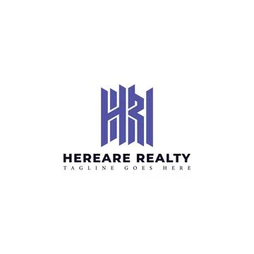 Abstract initial letter HR or RH logo in violet color isolated in white Stock Illustration