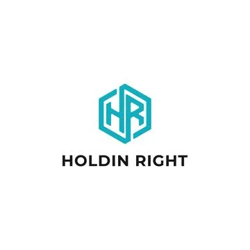 Abstract initial letter HR or RH logo in blue color isolated in white background Stock Illustration