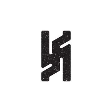 Abstract initial letter HS logo in black color isolated in white background Stock Illustration