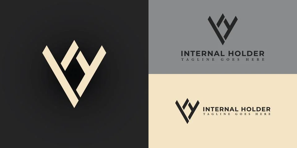 Abstract the initial letter IH or HI in white color Stock Illustration