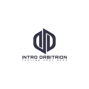 Abstract initial letter IO or OI logo in blue-grey color isolated in white Stock Illustration