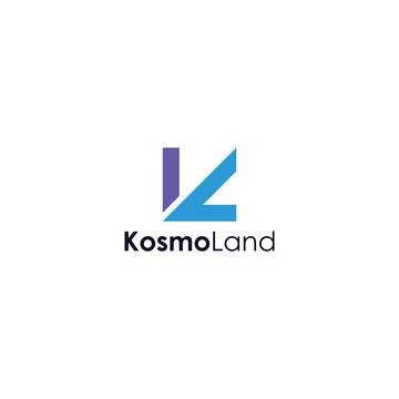 Abstract initial letter K and L logo in blue color isolated in white background Stock Illustration