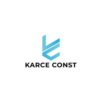 Abstract initial letter KC or CK logo in blue color isolated in white background Stock Illustration