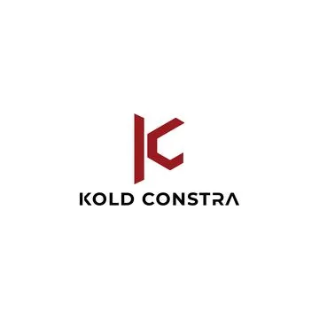 Abstract initial letter KC or CK logo in red color isolated in white background Stock Illustration