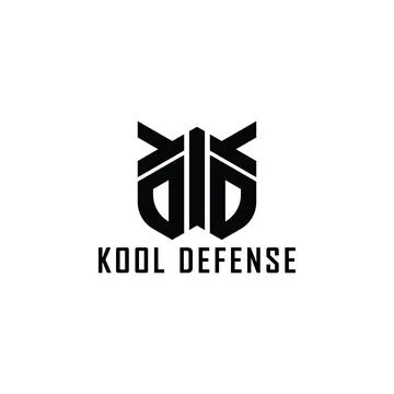 Abstract initial letter KD or DK logo in black color isolated in white Stock Illustration