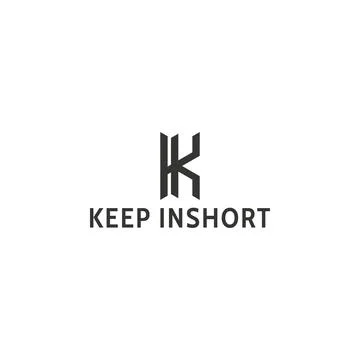 Abstract initial letter KI or IK logo in black color isolated in white Stock Illustration