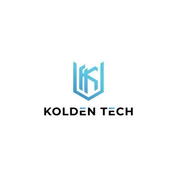 Abstract initial letter KT or TK logo in blue color isolated in white background Stockillustratie
