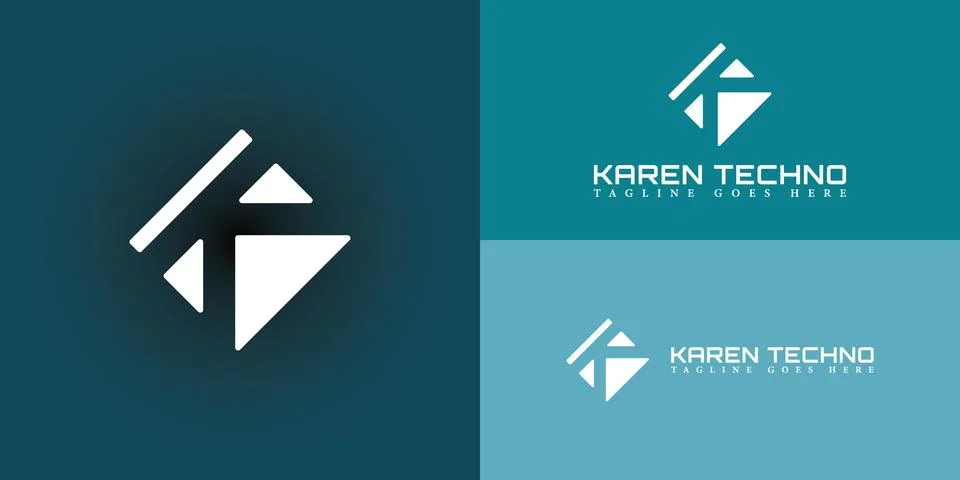 Abstract initial letter KT or TK logo design vector illustration template Stock Illustration