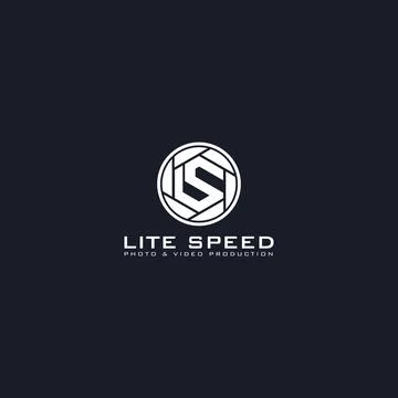 Abstract initial letter L and S logo in the form of white shutter illustration Stock-Illustration