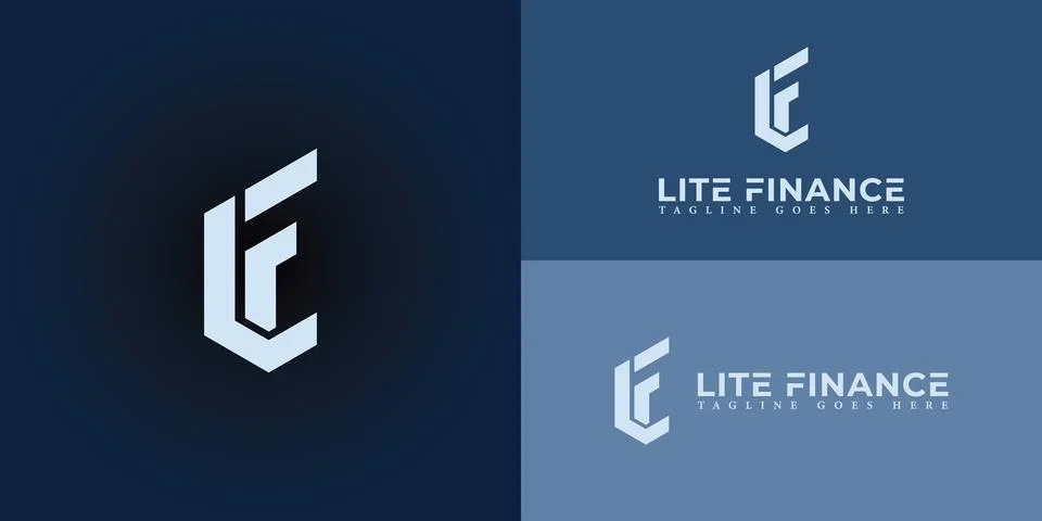 Abstract initial letter LF or FL logo in soft blue color Stock Illustration