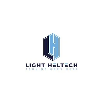Abstract initial letter LH or HL logo in blue color isolated in white background Stock Illustration