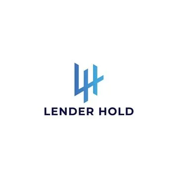 Abstract initial letter LH or HL logo on blue color isolated on white background Stock Illustration