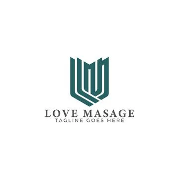 Abstract initial letter LM or ML logo in green color isolated in white Stock Illustration