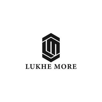 Abstract initial letter LM or ML logo in black color isolated in white Stock Illustration