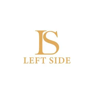 Abstract initial letter LS or SL logo in gold color isolated in white background Stock Illustration