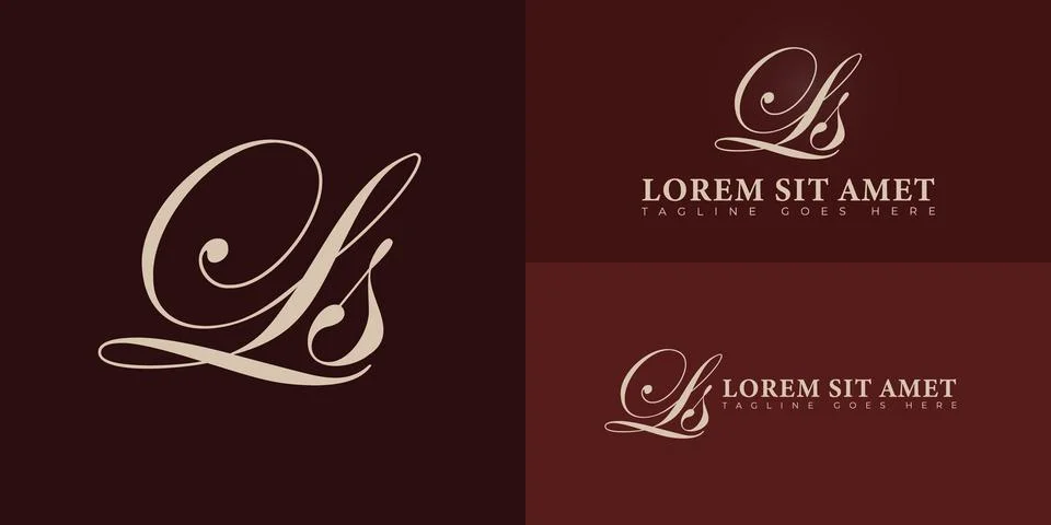 Abstract initial letter LS or SL logo in gold color Stock Illustration