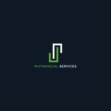 Abstract initial letter M and S logo in white and green color Stock Illustration